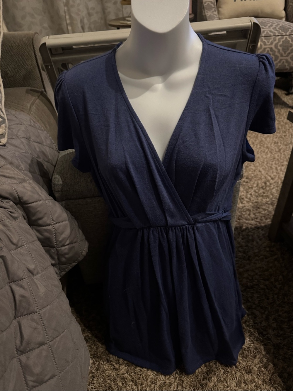 Oh Baby by Motherhood blue Wrap-Front Tunic